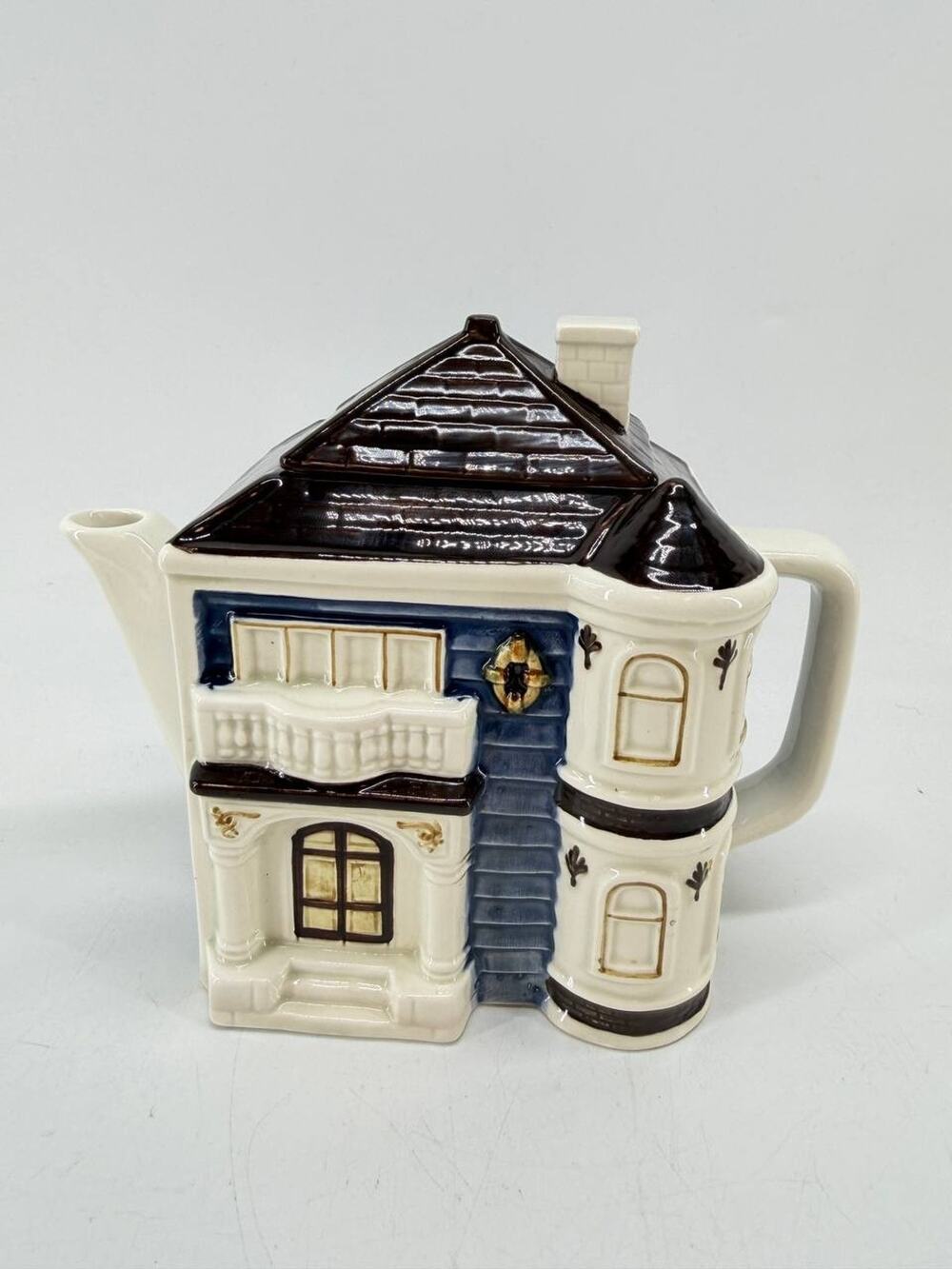 Otagiri House Shaped Ceramic Teapot Cottage Hand Crafted Japan Vintage